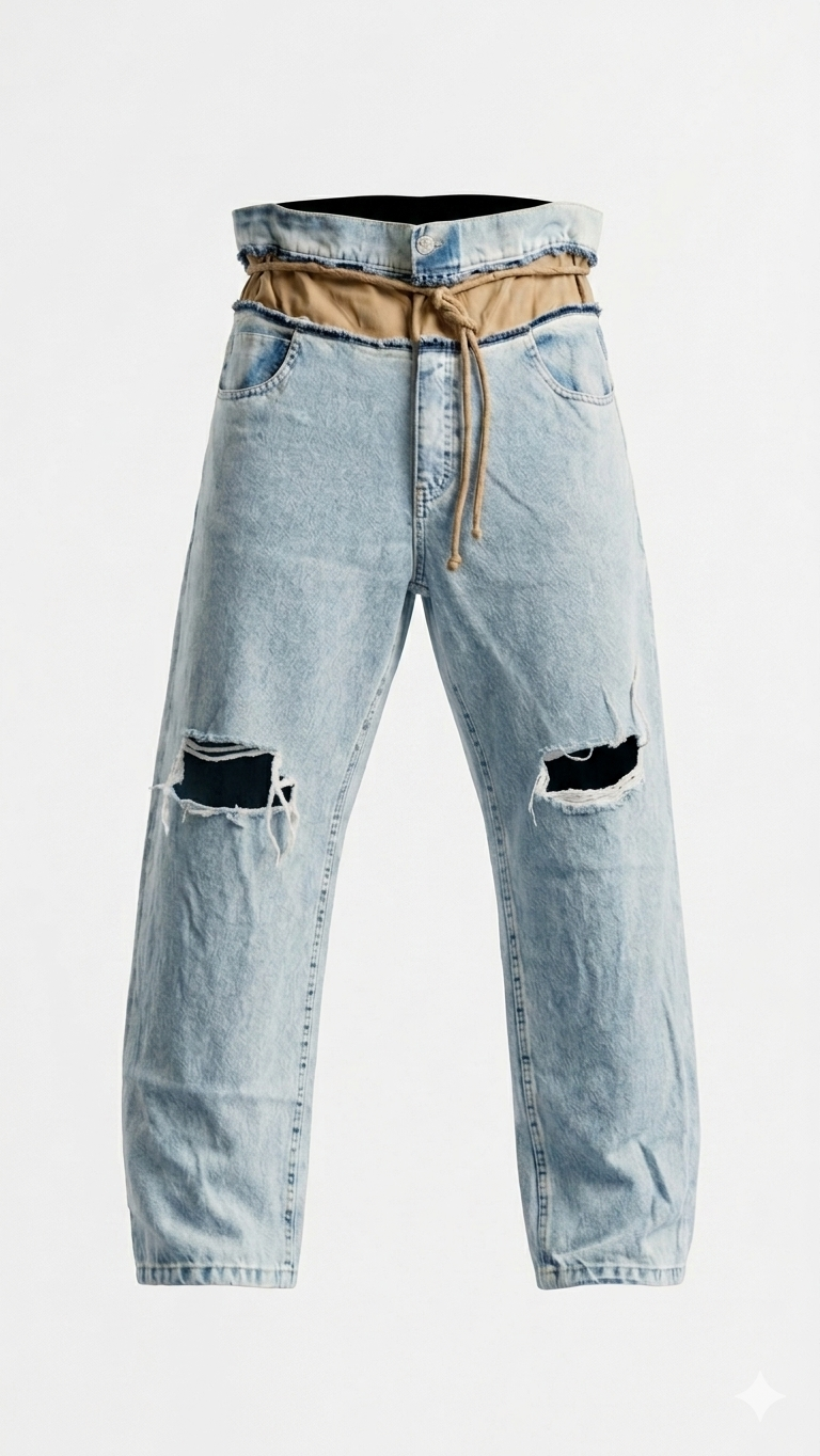 Дънки Layered Waist Distressed